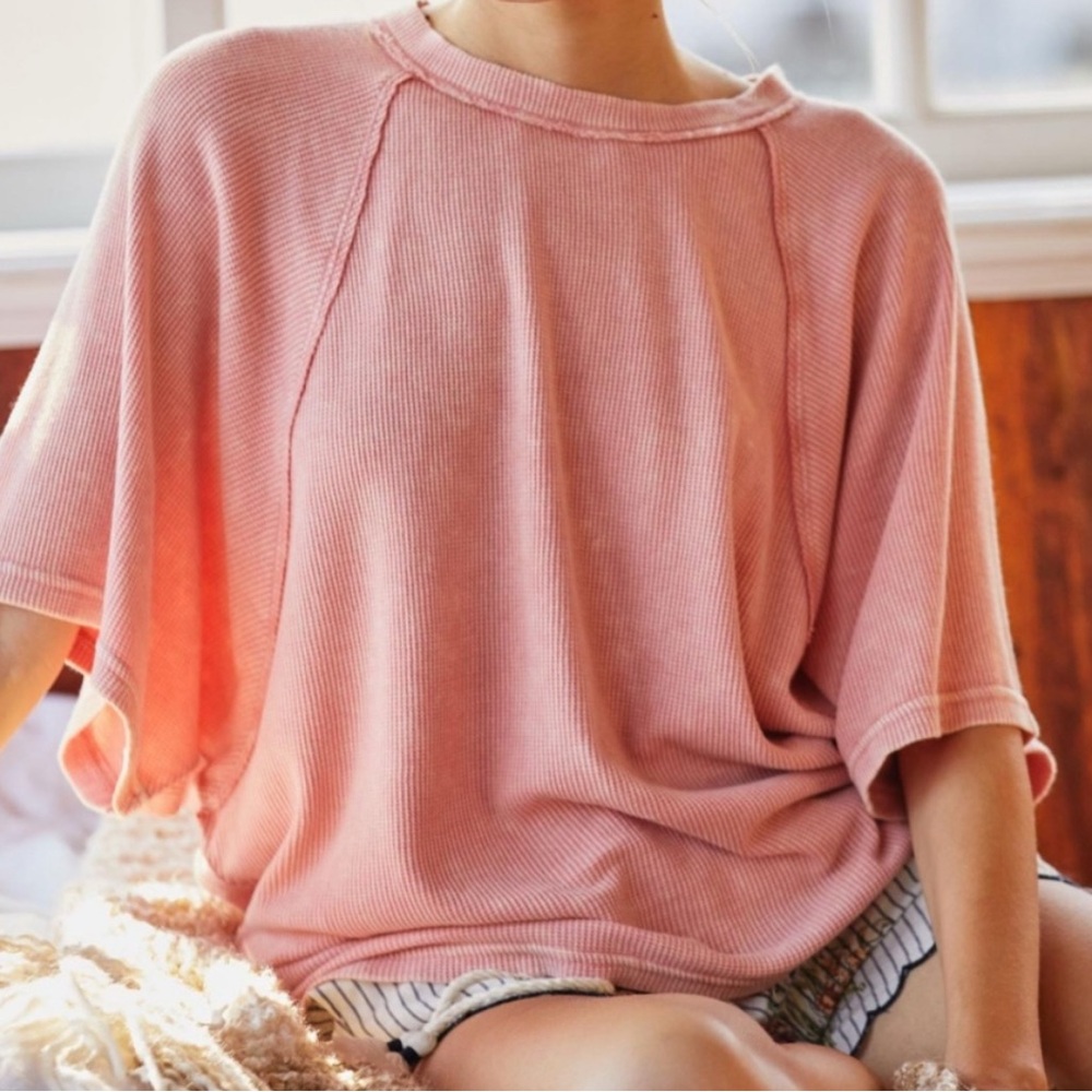 Anthropologie Pilcro Dolmon Short Sleeve Waffle Knit Tee Shirt